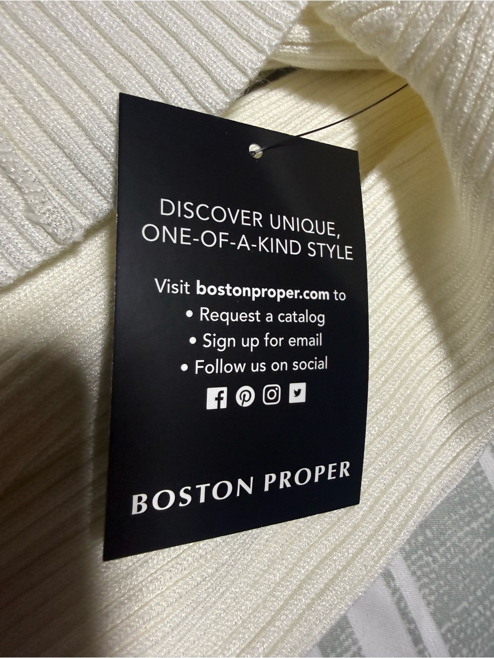 Boston Proper Ivory Ribbed Turtleneck Sweater - Picture 9 of 10